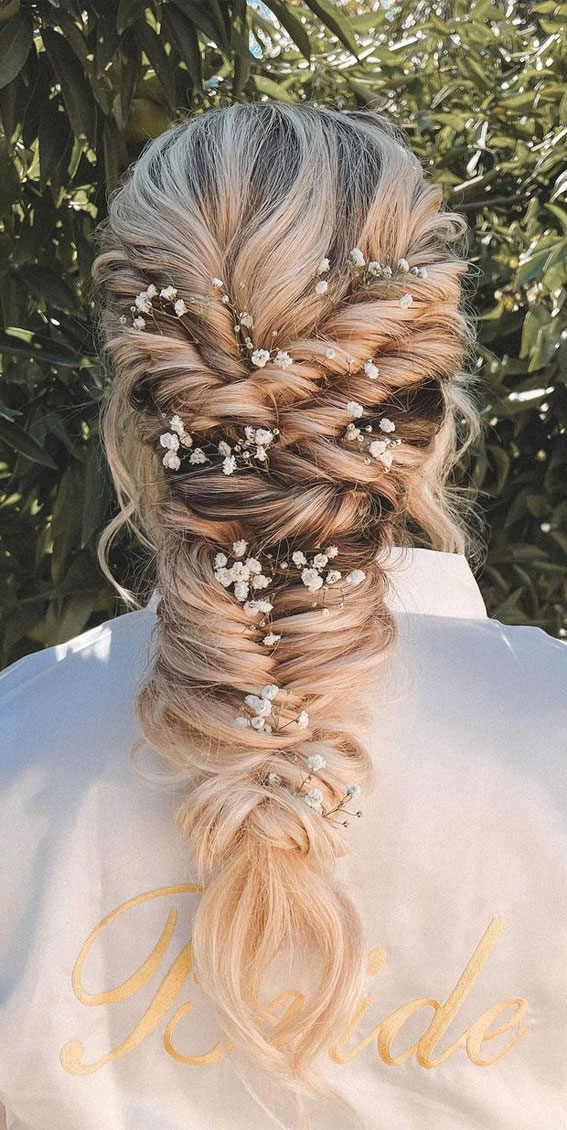 30 Glamorous Braids To Make a Statement on Your Big Day : Cascading Braids + Fishtails
