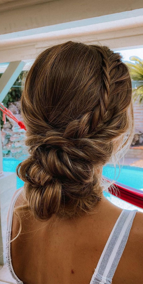 30 Glamorous Braids To Make a Statement on Your Big Day : Braided Undone Low Updo