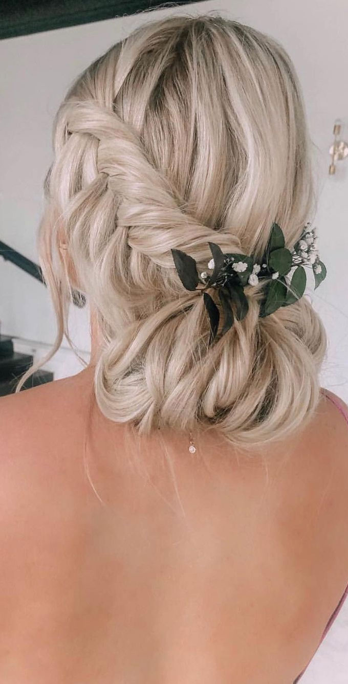 30 Glamorous Braids To Make a Statement on Your Big Day : Braided Low Updo