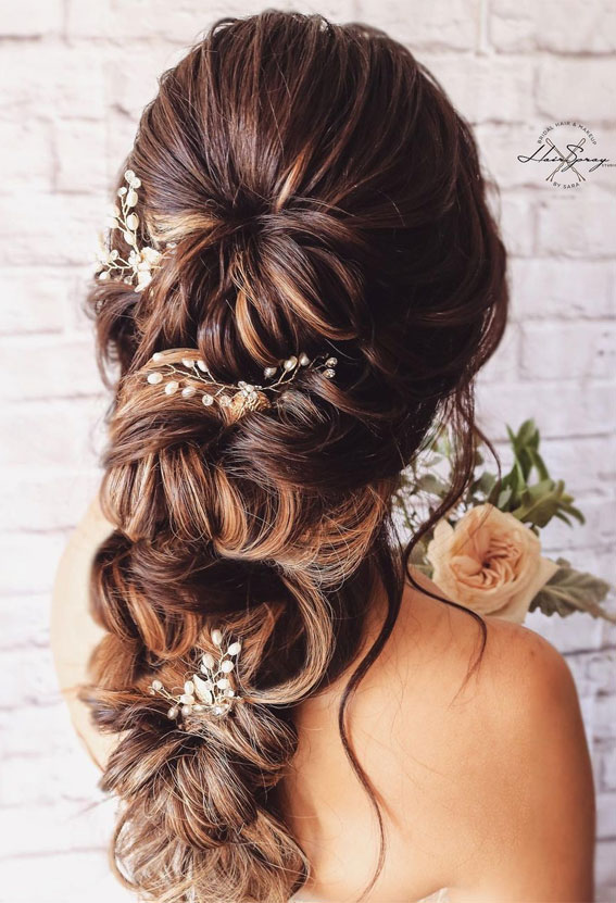 30 Glamorous Braids To Make a Statement on Your Big Day : Romantic Cascading Braids
