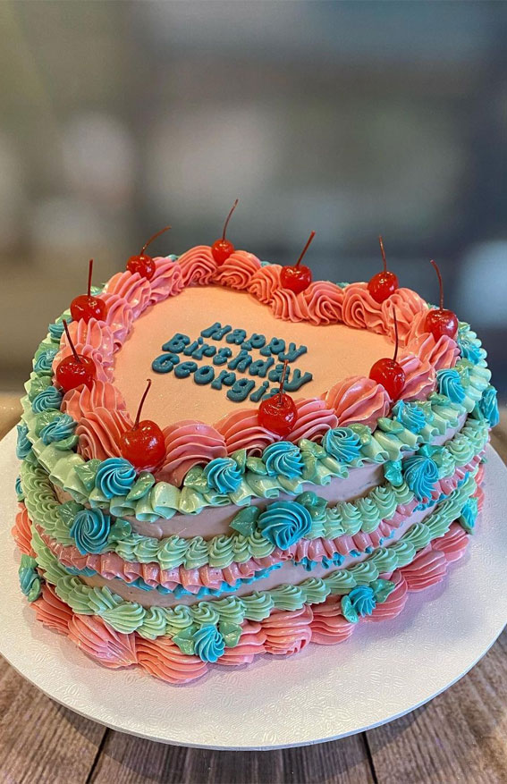 47 Buttercream Cake Ideas for Every Celebration : Blue & Pink Birthday Cake