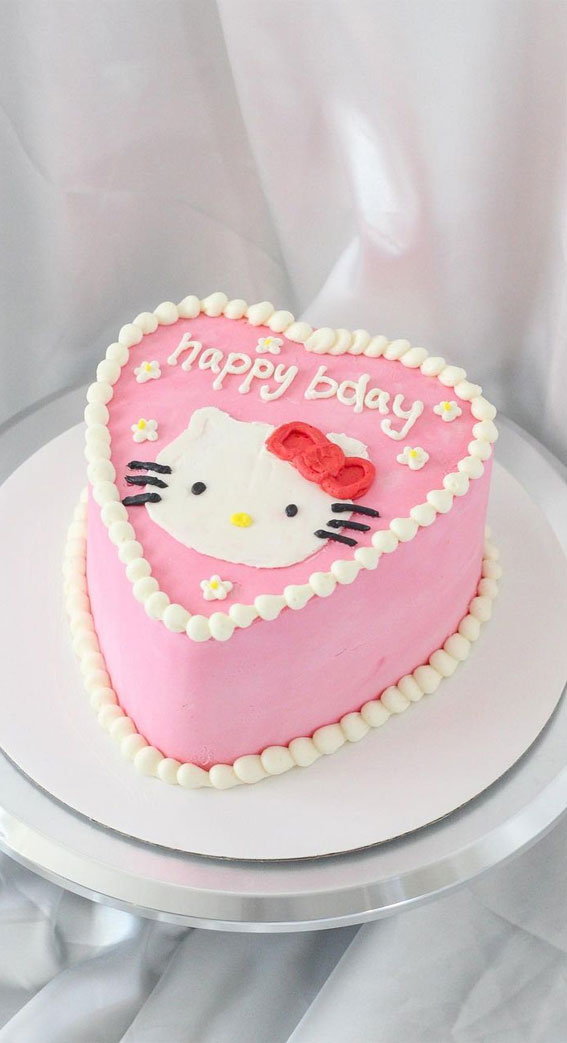 47 Buttercream Cake Ideas for Every Celebration : Hello Kitty Simple Birthday Cake
