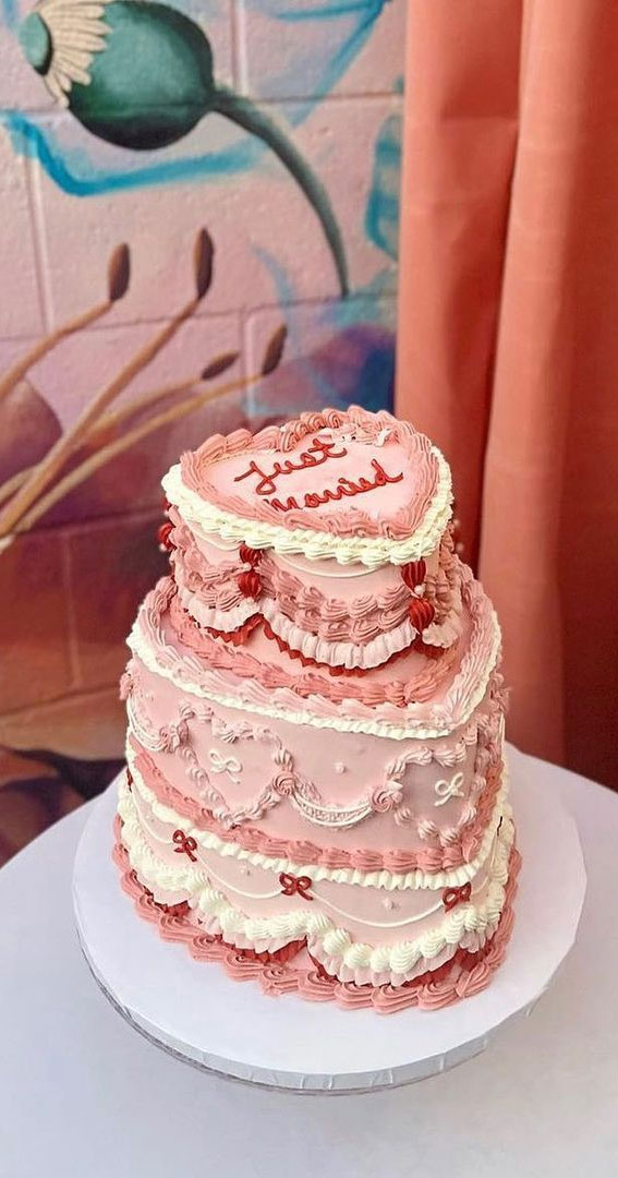 47 Buttercream Cake Ideas for Every Celebration : Just Married Buttercream Cake
