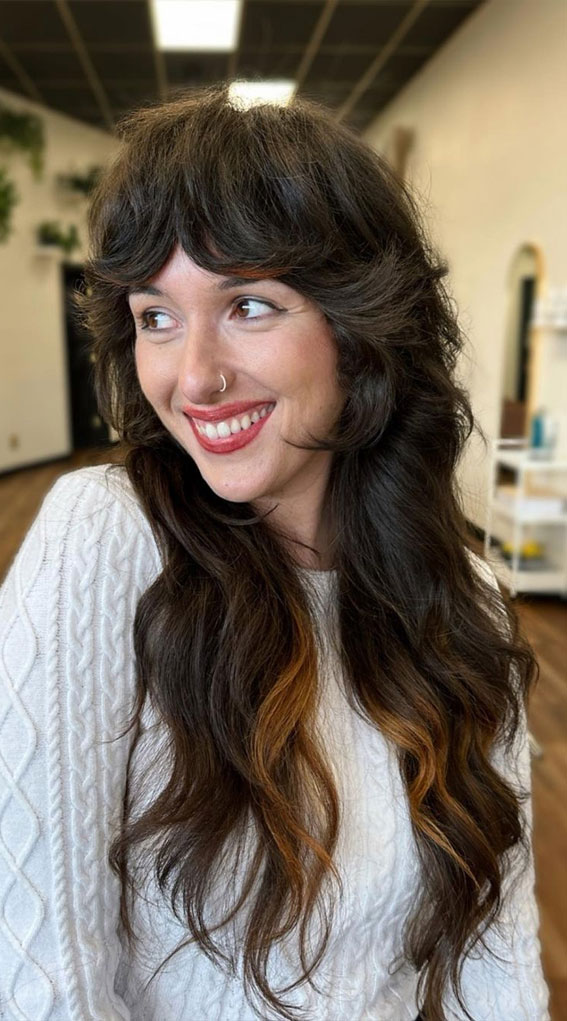 40 Long Layered Haircuts To Try Right Now : Retro Long Layers with Loose Curls