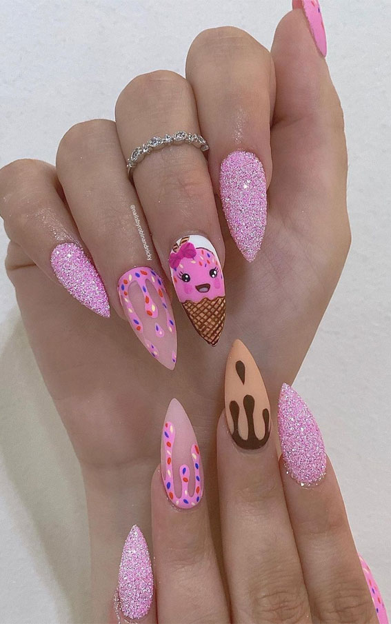 50 Rock Your Style with Trendy Nail Designs : Ice Cream Inspired Nails