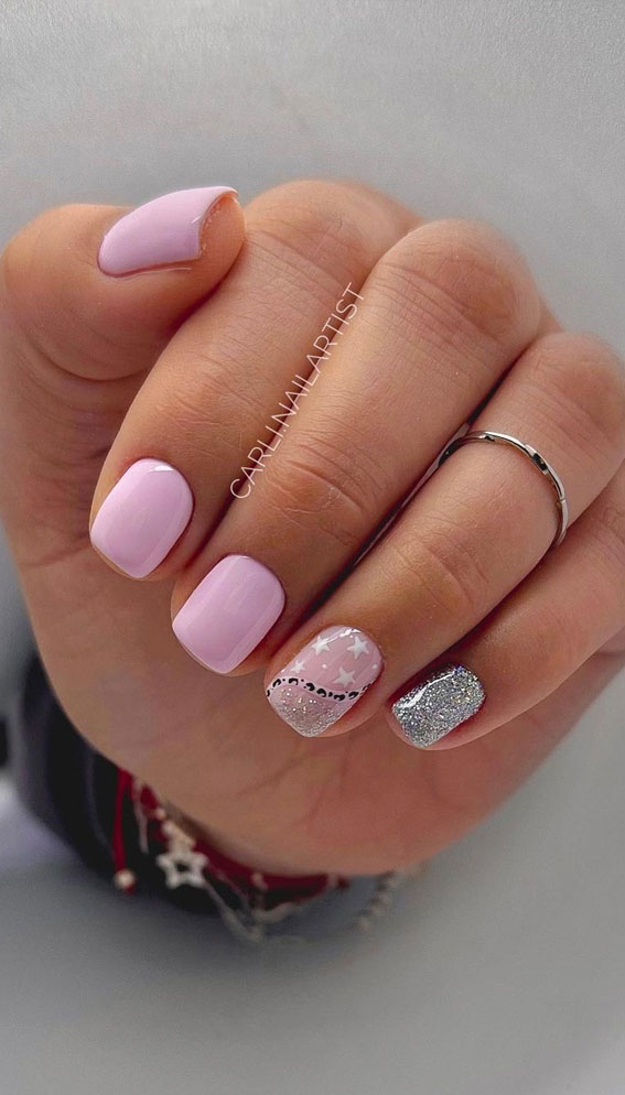 50 Rock Your Style with Trendy Nail Designs : Pink & Glitter Nails