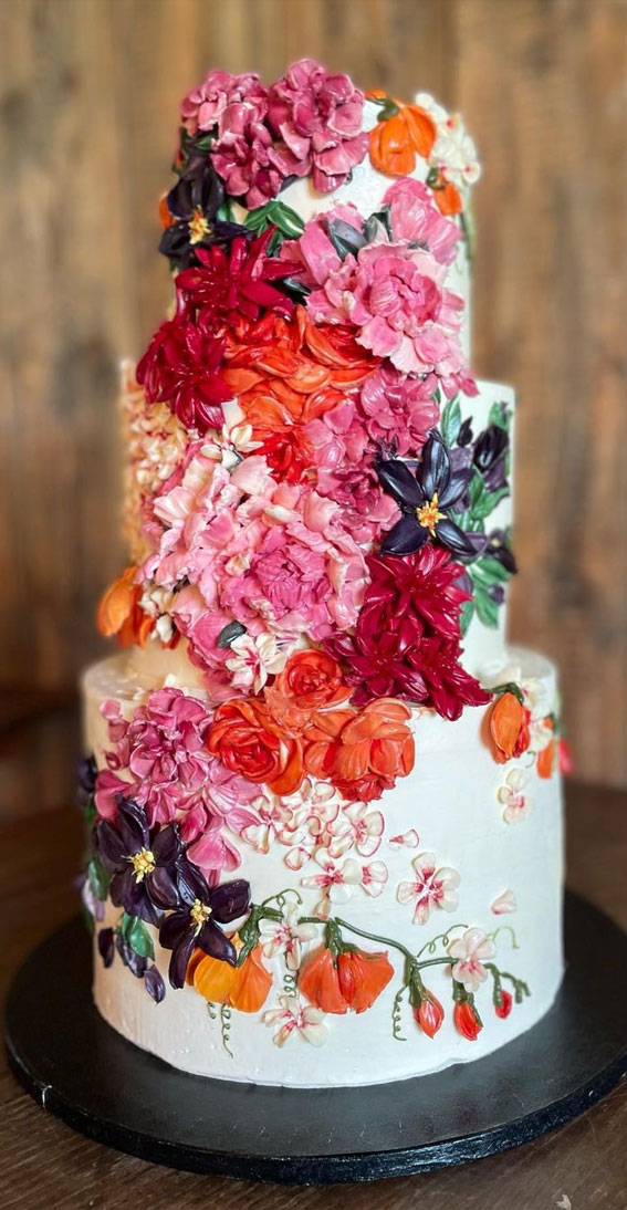 50 Romantic Wedding Cakes Love’s Sweet Symphony : Chocolate orange and lemon and elderflower three tier