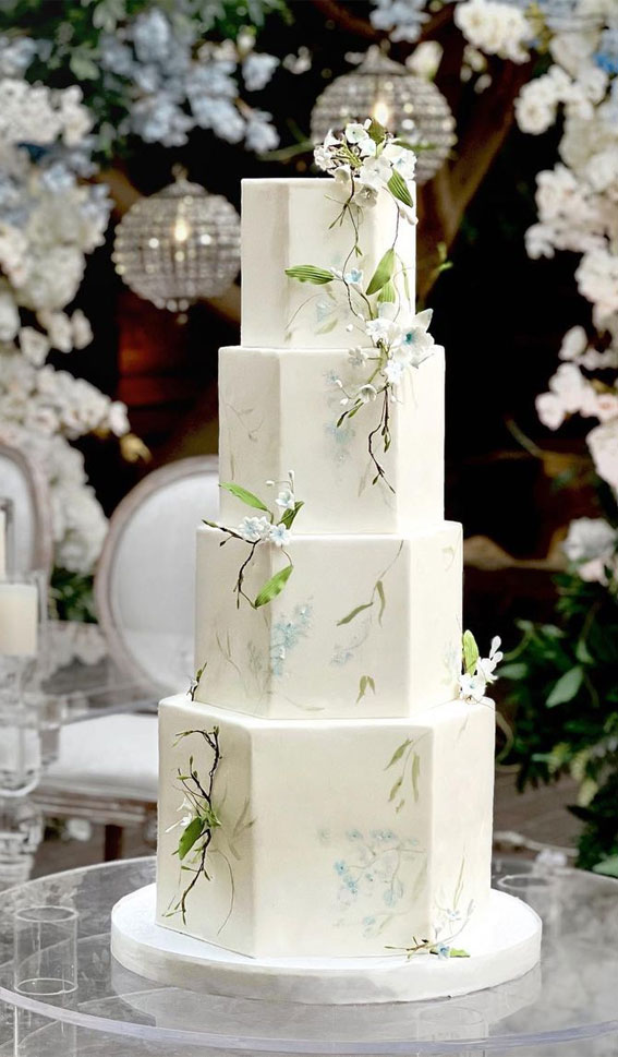 50 Romantic Wedding Cakes Love’s Sweet Symphony : Octagon 4 Tier Wedding Cake