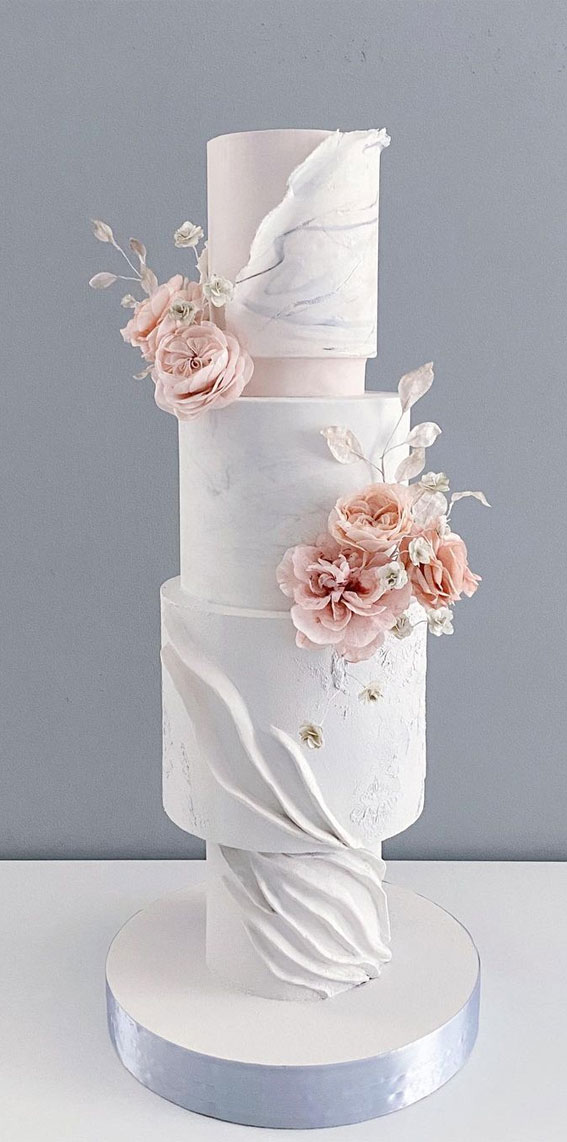 50 Romantic Wedding Cakes Love’s Sweet Symphony : Concrete & Marble Wedding Cake