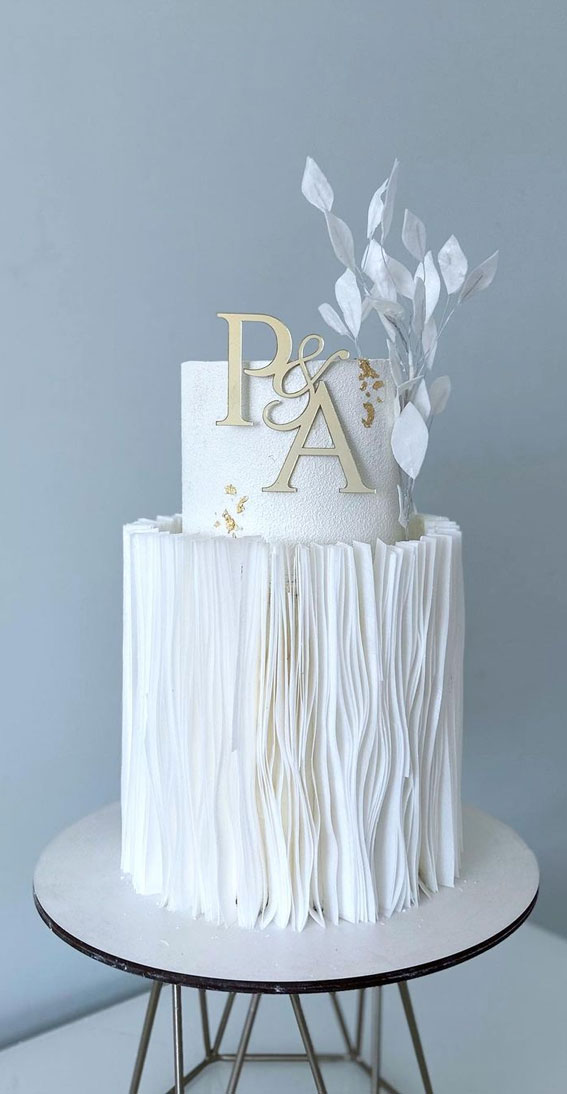 50 Romantic Wedding Cakes Love’s Sweet Symphony : Ruffle 2 Tier Wedding Cake