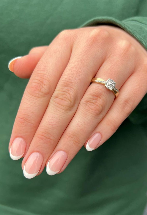 25 Elegant Bliss Captivating Wedding Nail Designs : Oval Shape French Tips