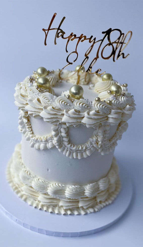 18th Birthday Cake Ideas for a Memorable Celebration : White Lambeth Cake