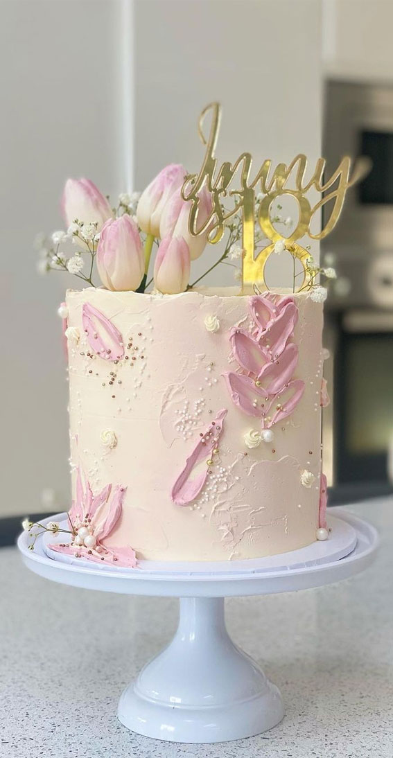 18th Birthday Cake Ideas for a Memorable Celebration : Tulip Pink Buttercream Cake