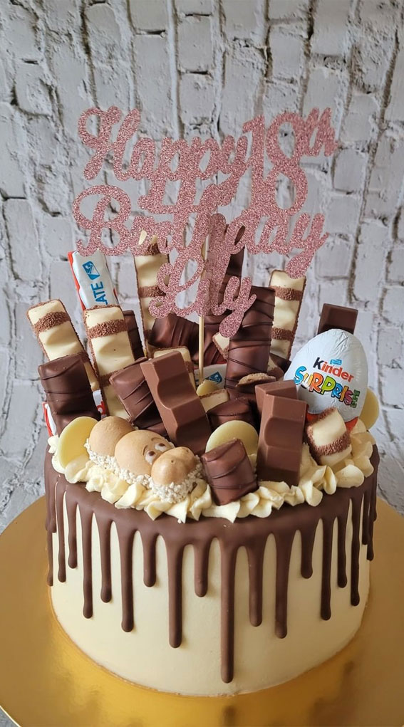 18th Birthday Cake Ideas for a Memorable Celebration : Kinder Chocolate overload 18th Birthday cake