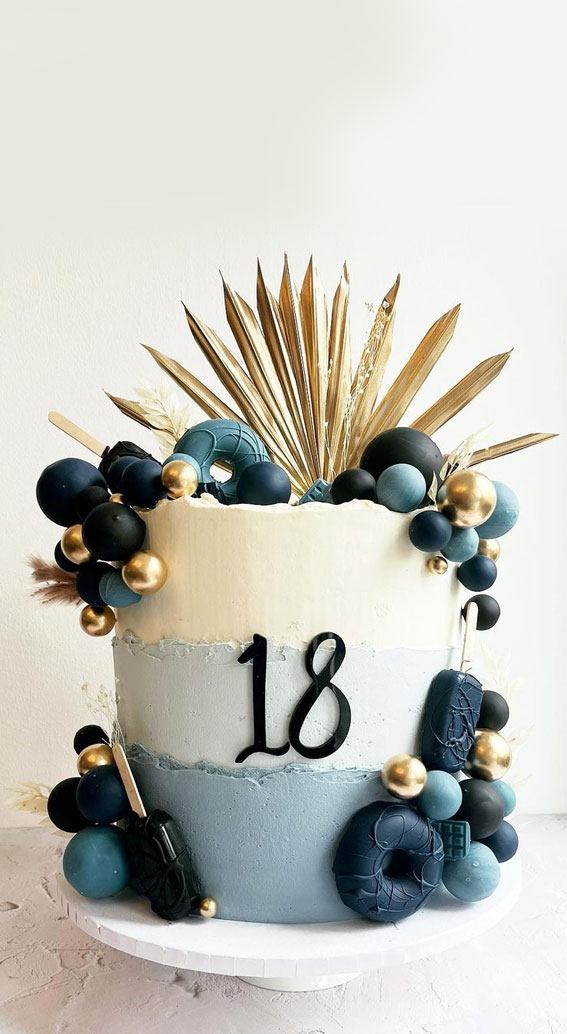 18th Birthday Cake Ideas for a Memorable Celebration : Gradient Shades of Blue Cake