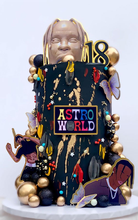 18th Birthday Cake Ideas for a Memorable Celebration : Travis Scott / Astroworld theme 18th birthday cake