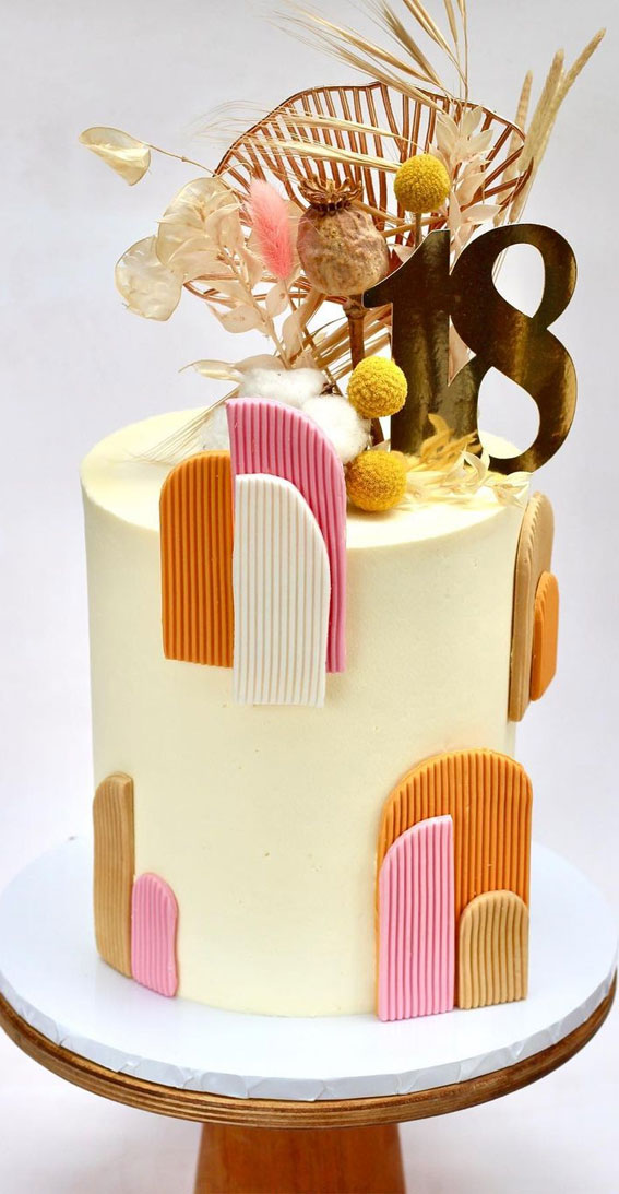 18th Birthday Cake Ideas for a Memorable Celebration : Colourful Boho Vibe Cake