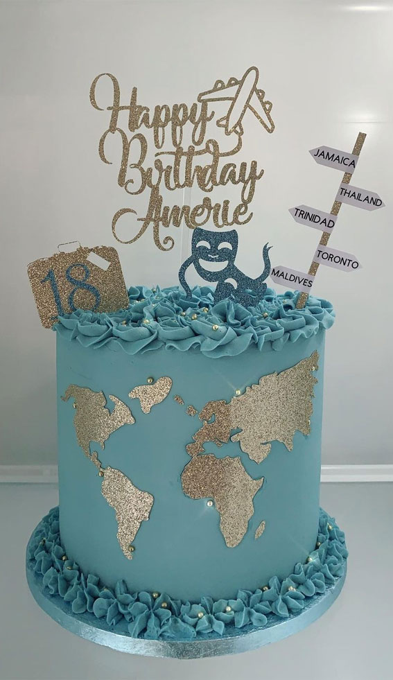 travel themed birthday party bridal shower cake design ideas decorating  tutorial video at home - YouTube