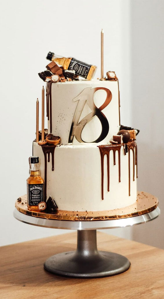 18th Birthday Cake Ideas for a Memorable Celebration : Chocolate Dripped Two-Tiers