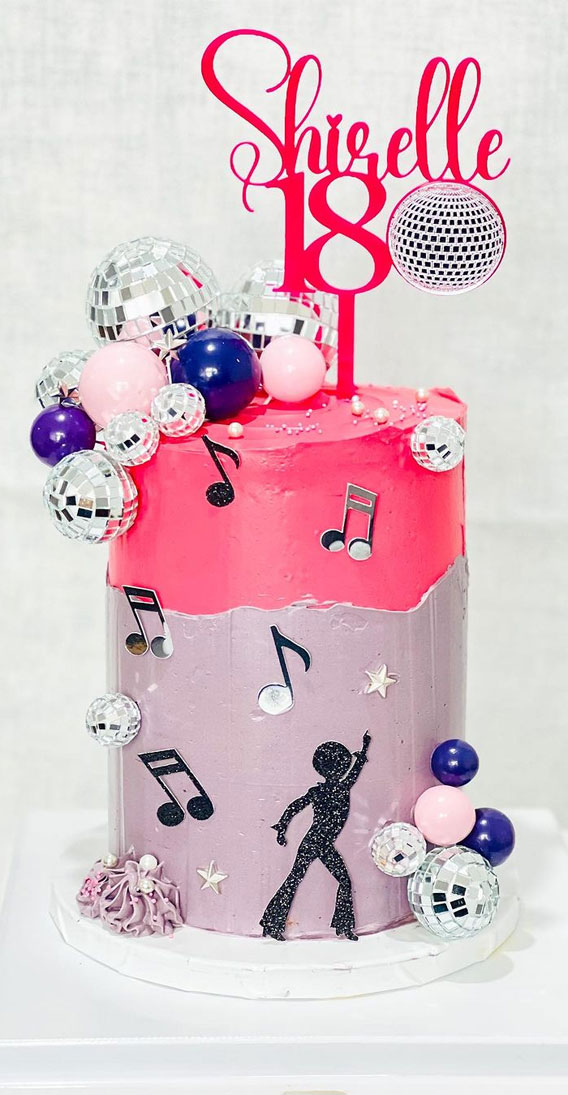 18th Birthday Cake Ideas for a Memorable Celebration : Pink Disco Theme Cake