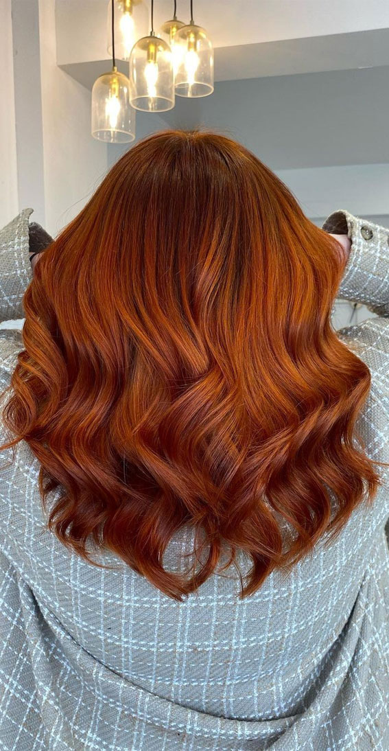 54 Trendy Hair Colour Ideas to Rock This Autumn : Pumpkin Spice