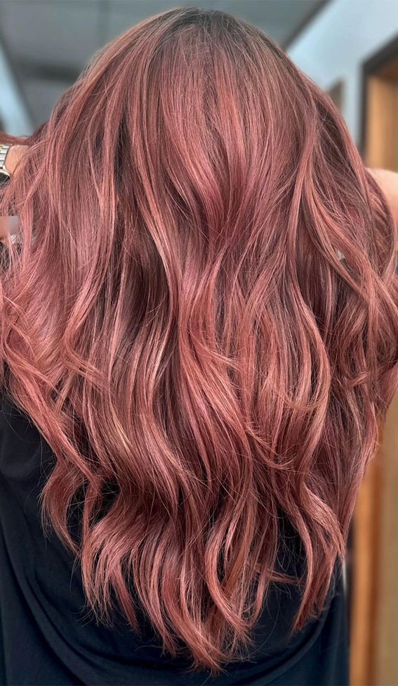 42 Stunning Autumn Hair Colour Ideas to Embrace the Season : Maple Rose Hair Tones