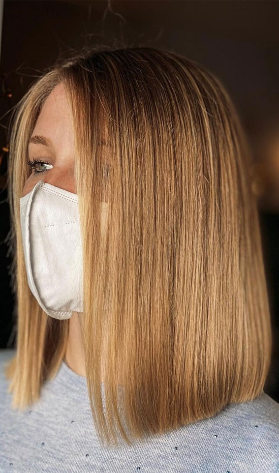 42 Stunning Autumn Hair Colour Ideas to Embrace the Season : Ash Brown Base with Golden Honey Blonde