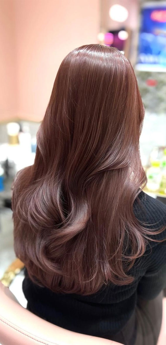 42 Stunning Autumn Hair Colour Ideas to Embrace the Season : Ruby Brown Hair Colour