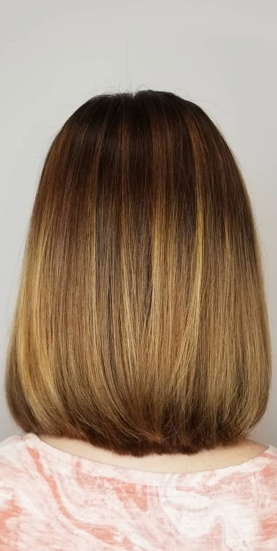 42 Stunning Autumn Hair Colour Ideas to Embrace the Season : Ombre Golden Blonde Bob