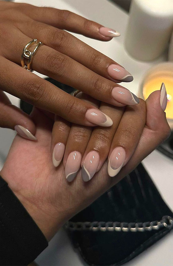 Embrace Autumn with Stunning Nail Art Ideas : Sage and White Nails