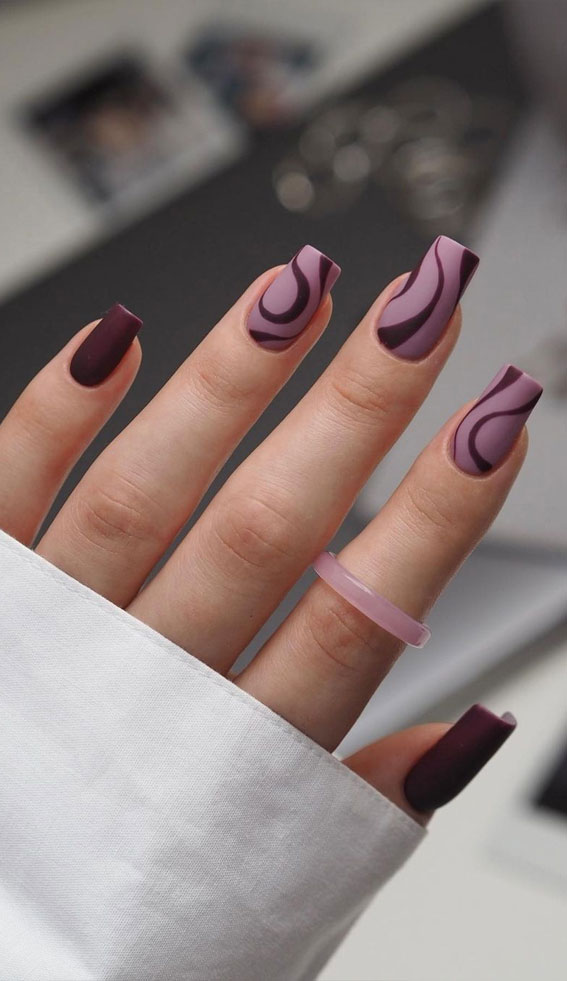 Embrace Autumn with Stunning Nail Art Ideas : Plum & Purple Nails