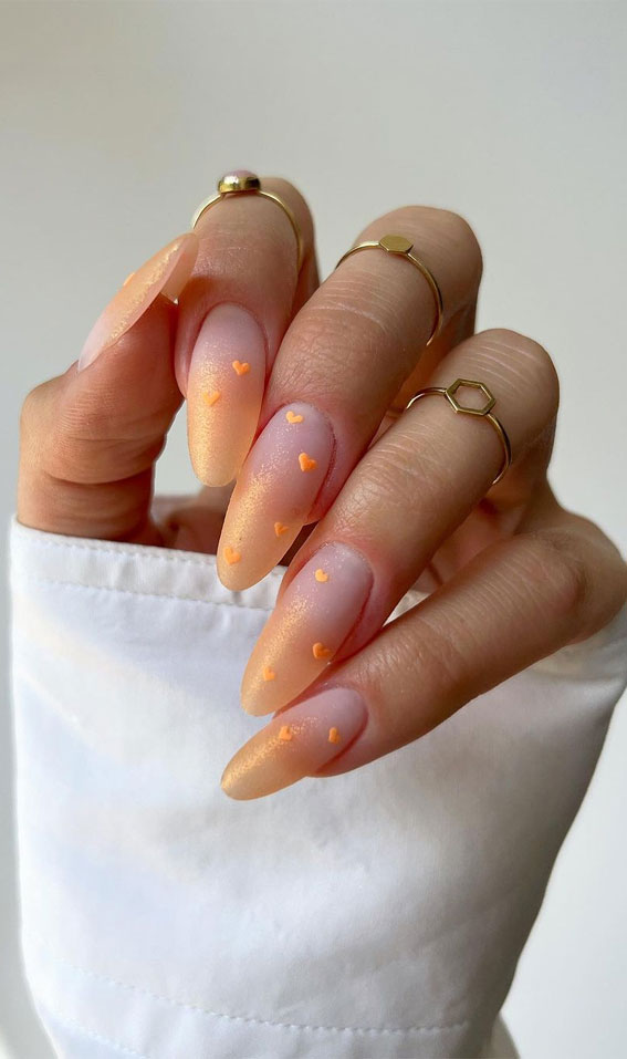 Chic Summer Nail Ideas Embrace the Season with Style : Ombre Orange Sheer Nails