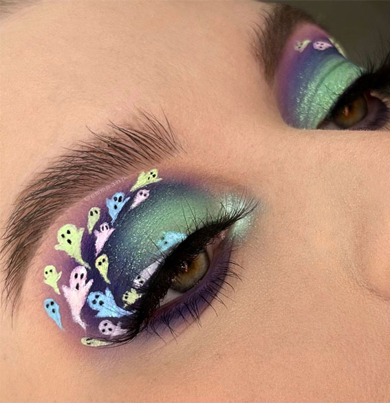 Creative Halloween Makeup Looks : Pastel Ghostie Eye Makeup