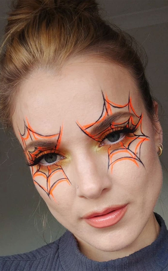 Creative Halloween Makeup Looks : Bright Spider Web