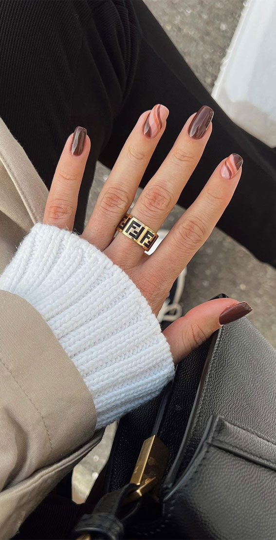 Embrace Autumn with Stunning Nail Art Ideas : Charming Brown Nails
