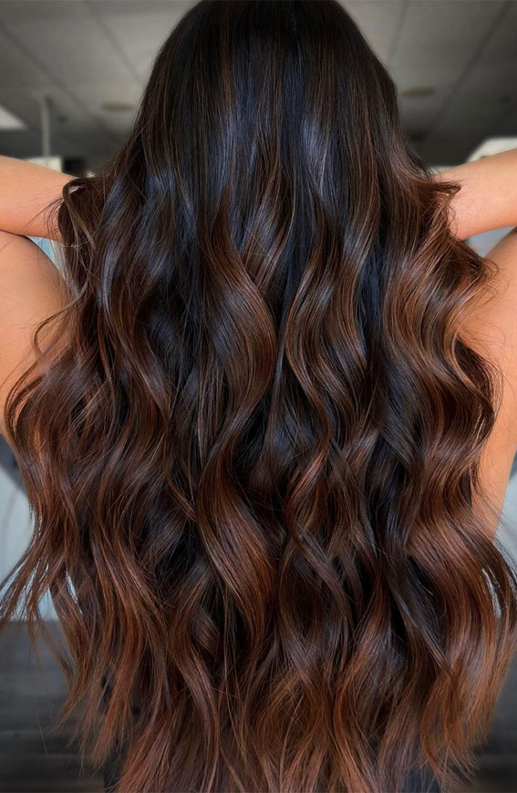 Warm and Inviting Fall Hair Colour Inspirations : Mocha Brown Dimensional