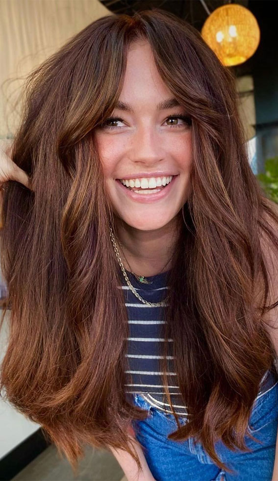 Warm and Inviting Fall Hair Colour Inspirations : Red-Brown Layered Haircut