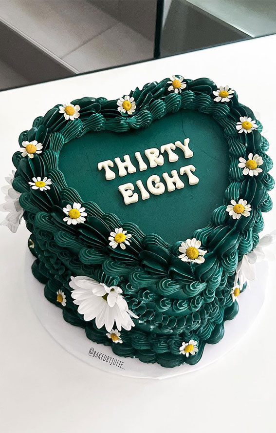 40 Delightful Lambeth Birthday Cake Ideas : Emerald Green 28th Birthday Cake