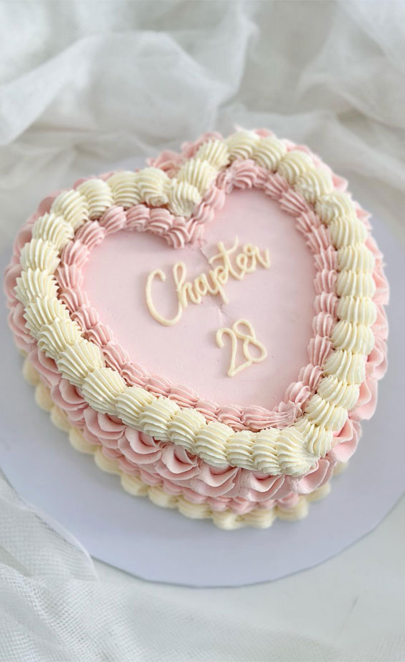 40 Delightful Lambeth Birthday Cake Ideas : Baby Pink & White Cake