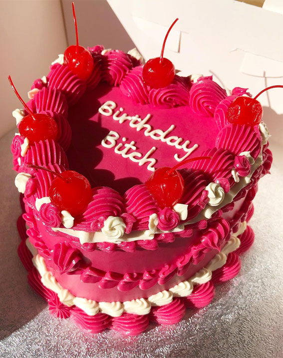 40 Delightful Lambeth Birthday Cake Ideas : Hot Pink Birthday Bitch Cake