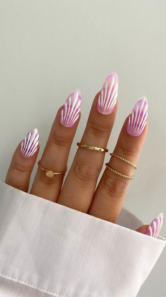 Under the Sea 30+ Seashell Nail Art Ideas : Pastel Pink Shells