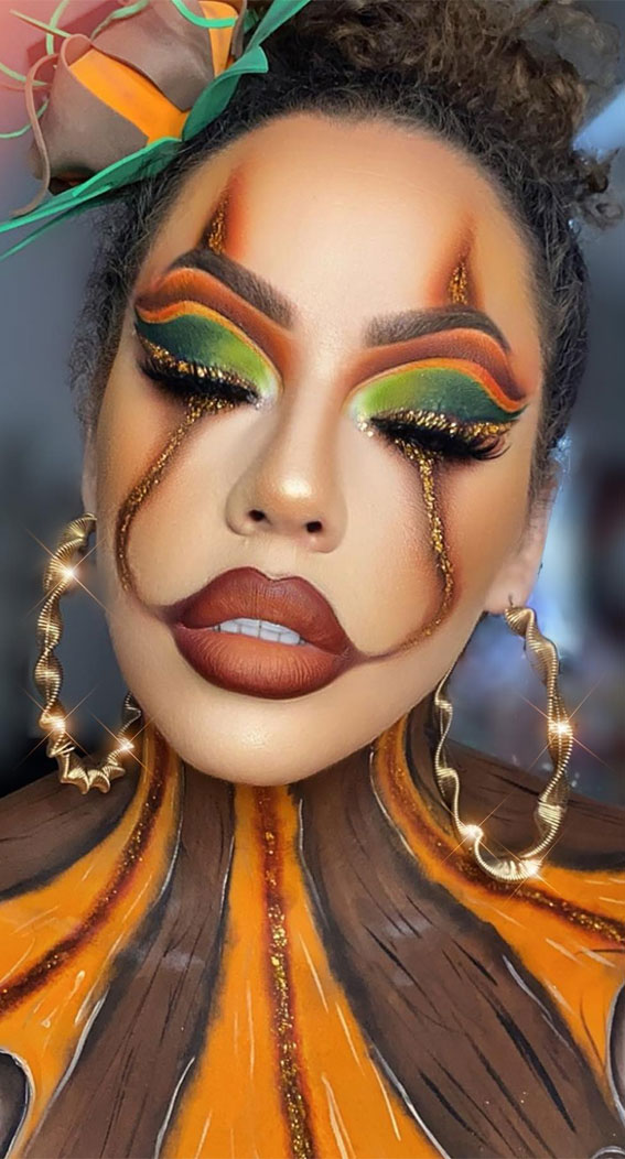 Creative Halloween Makeup Looks : Pumpkin Queen