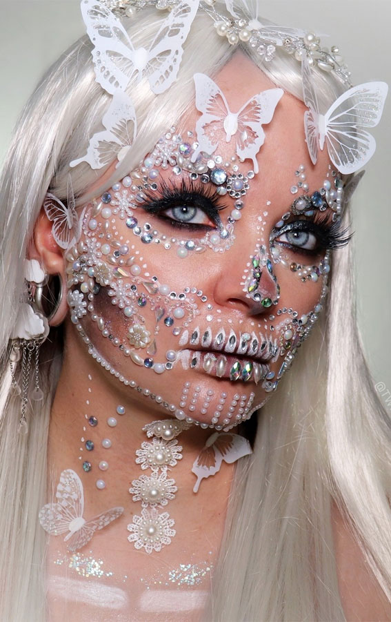 Creative Halloween Makeup Looks : Lunar Skull Fairy