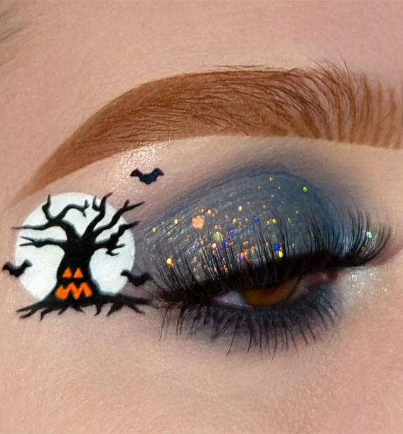 Creative Halloween Makeup Looks : Spooky Tree Eye Makeup Look