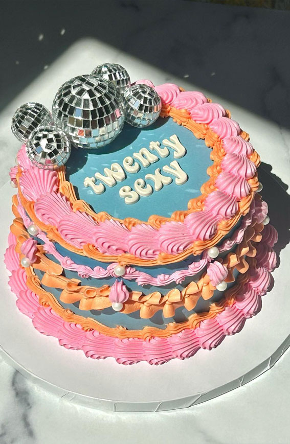 50 Cute Vintage Style Cake Delight Ideas : Blue, Pink & Peach Cake