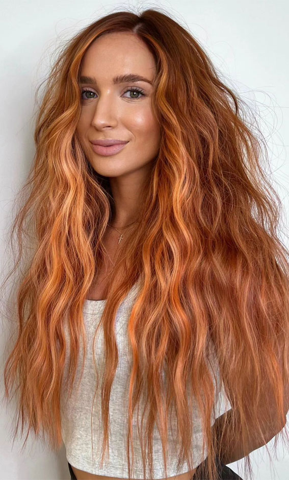 50 Fall Hair Colour Ideas for a Cozy Season : Pumpkin Spice