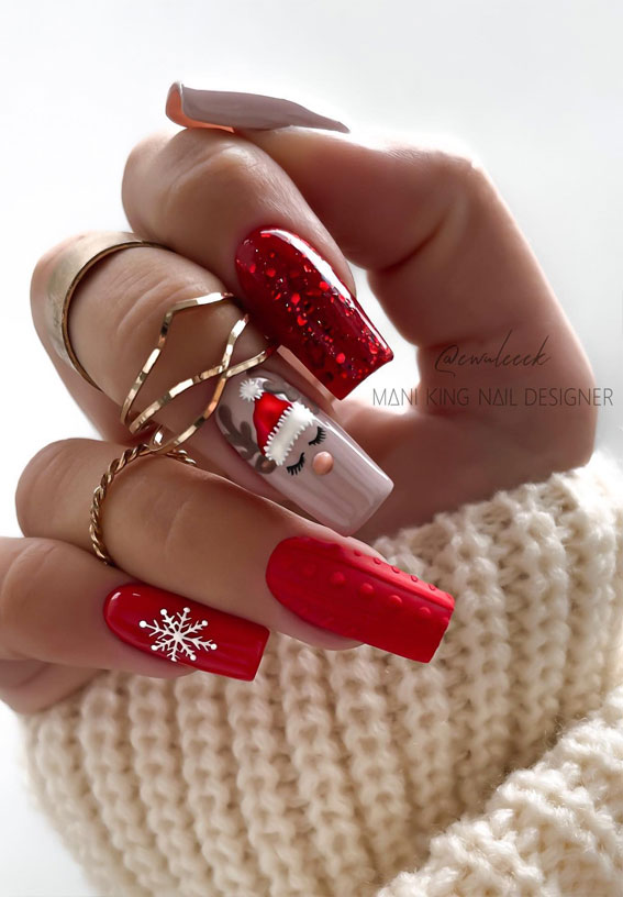 Festive Fingertips 52 Enchanting Christmas Nail Ideas : Mrs Santa Nails