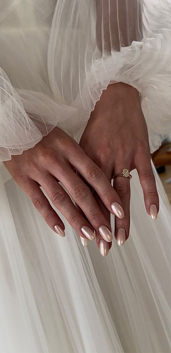 40+ Brilliant Chrome Nail Art Designs : Donut Glazed Wedding Nails