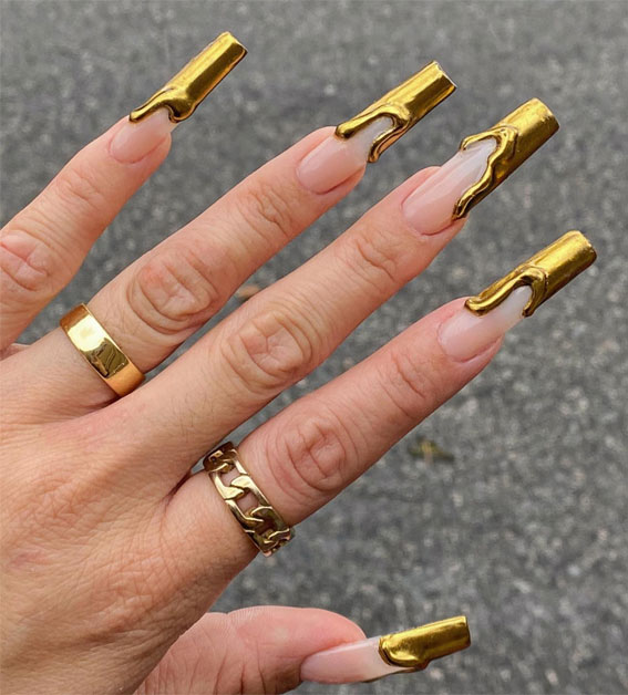 gold tip nails, Chrome nails, Chrome Nail Art, Chrome short nails, Glazed Donut Nails, Metallic chrome nails, simple chrome nails, mirror chrome nails
