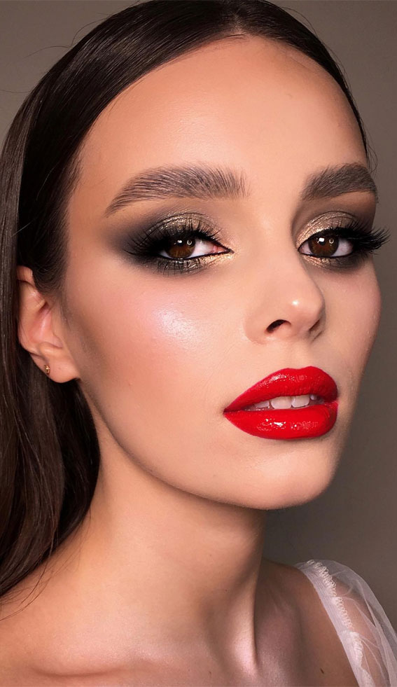 Radiant Festivity Makeup Looks for the Holiday Season : Glossy Red Lips